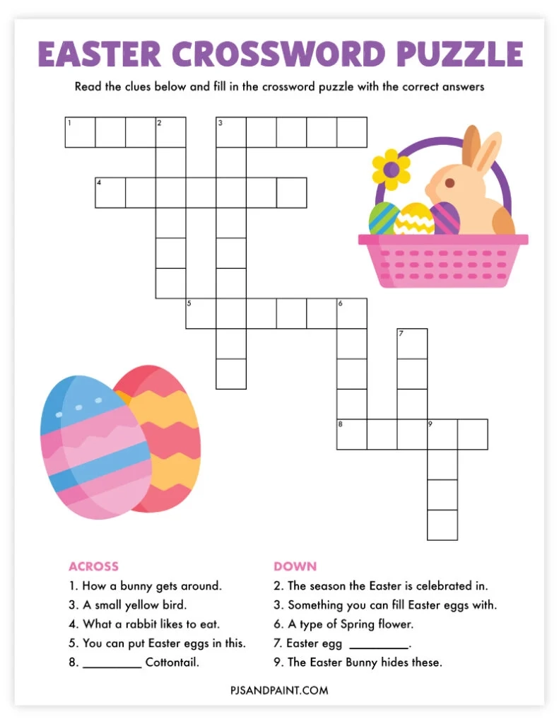 Printable Easter Crossword Puzzles