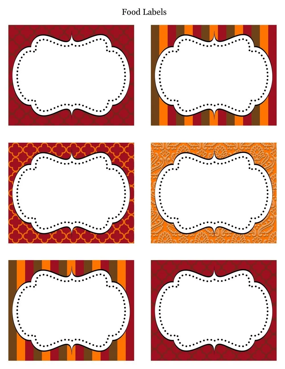 Free Printable Food Tags Printable Party Favors
