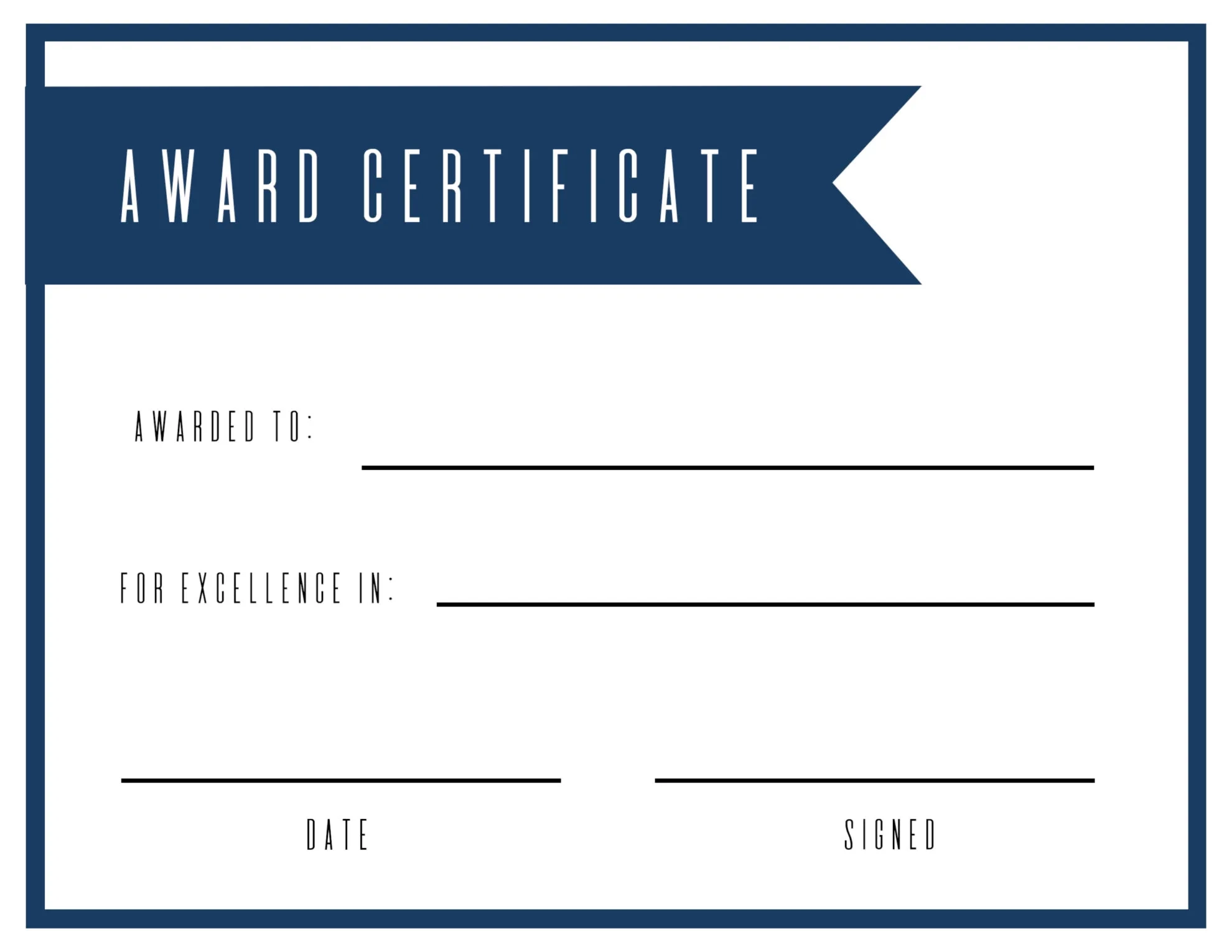 Blank Certificate Template Printable