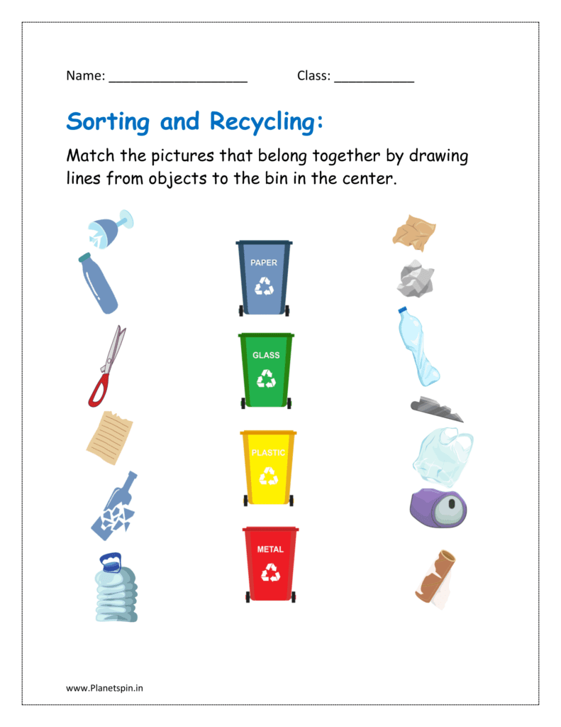 Free Printable Recycling Worksheets For Kids