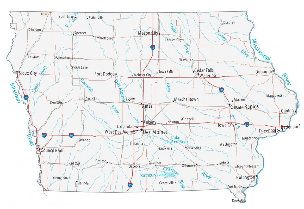 Free Printable Road Map Of Iowa Download Free Printable Road Map 