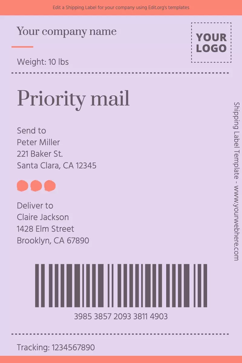 Printable Mailing Label Template