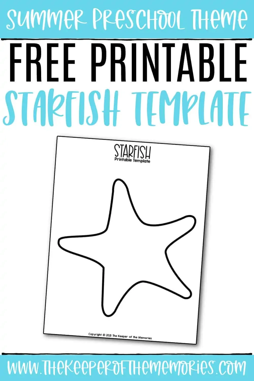 free printable starfish template the keeper of the memories