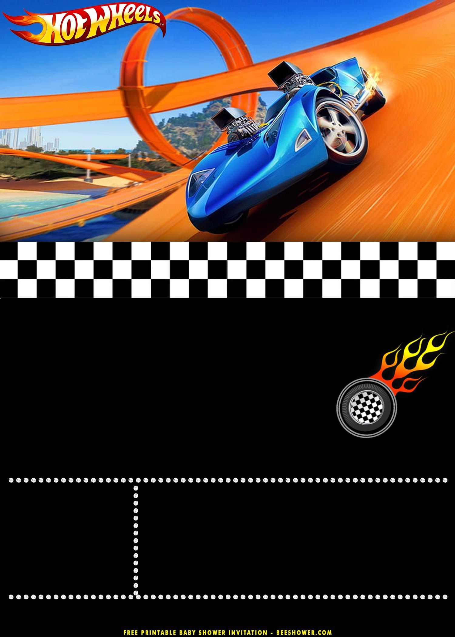 Free Printable Hot Wheels Invitation Blank Template