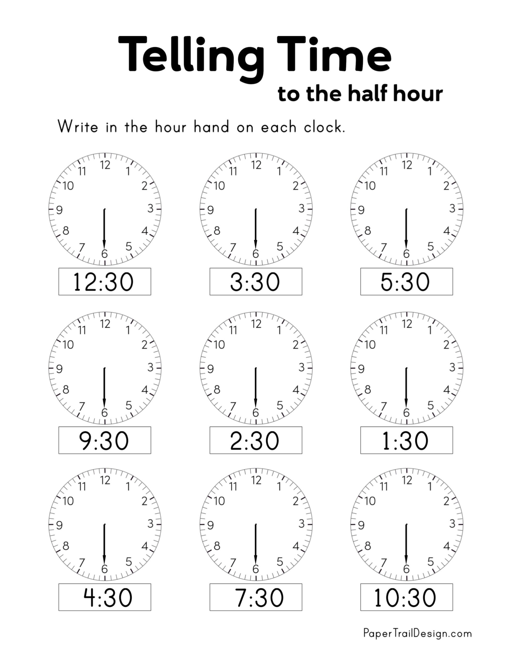 Printable Time Worksheets Grade 2
