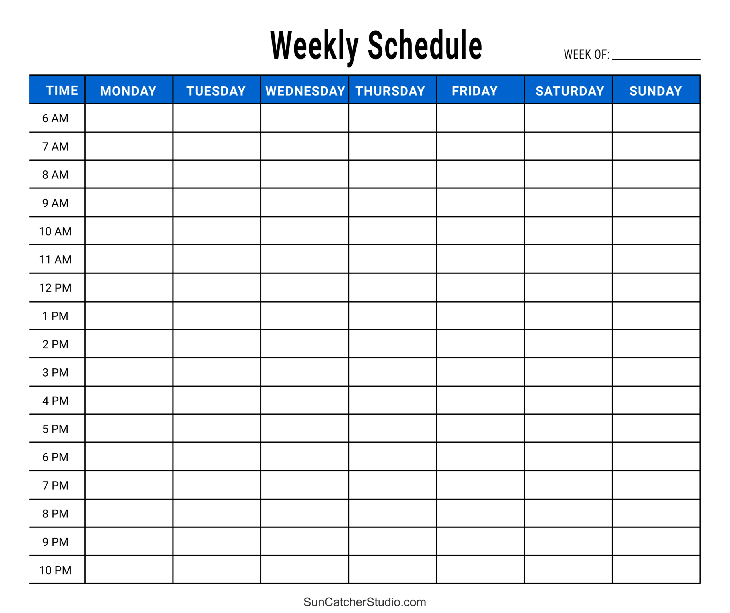Schedule Printable Template