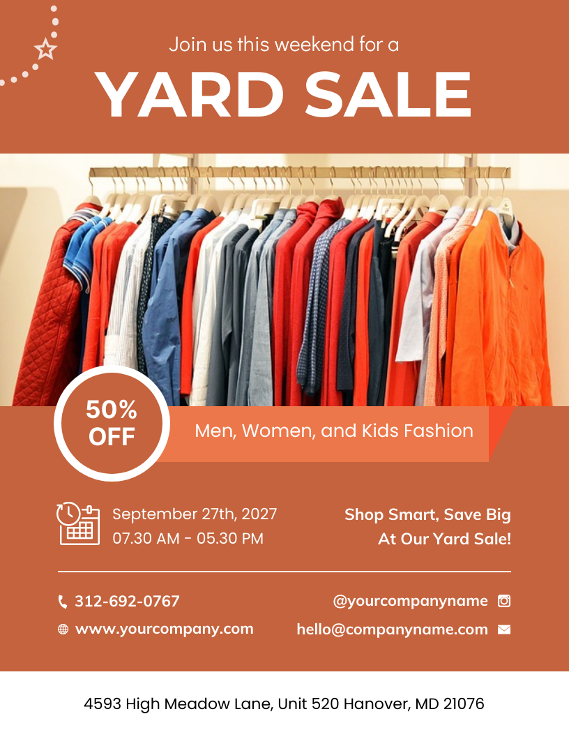 Free Printable Yard Sale Flyer Template Venngage
