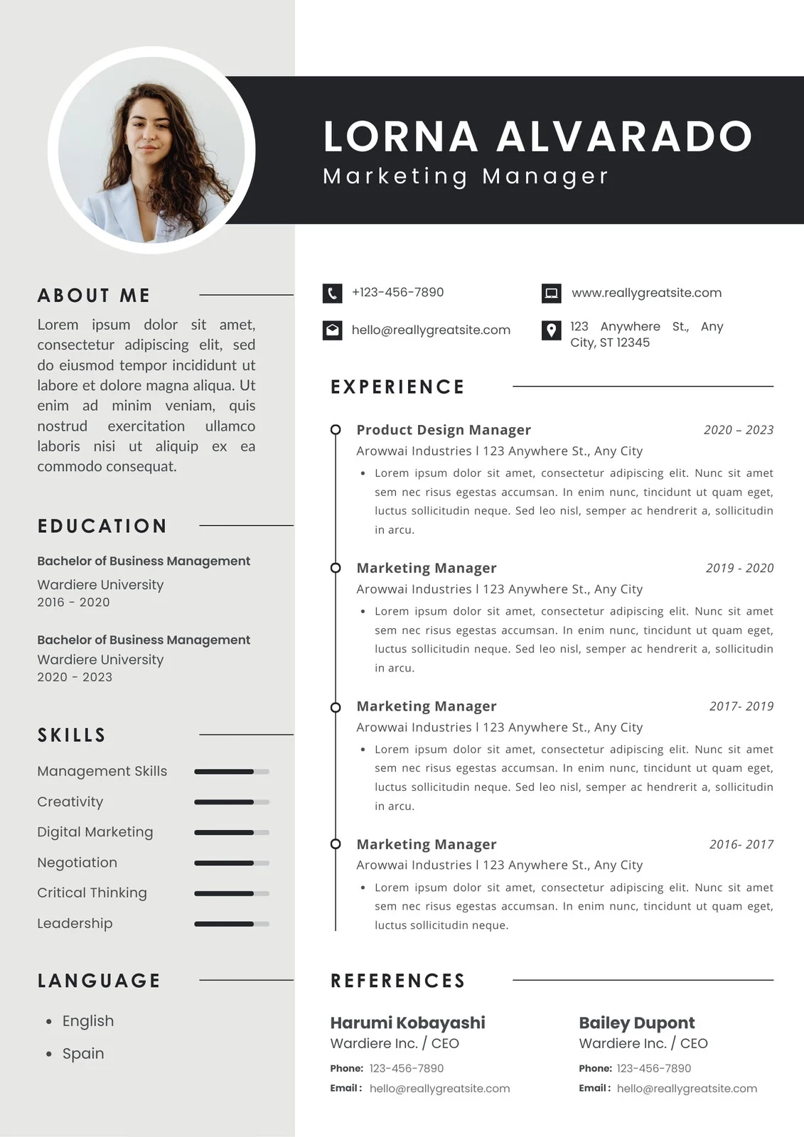 Resume Template Printable