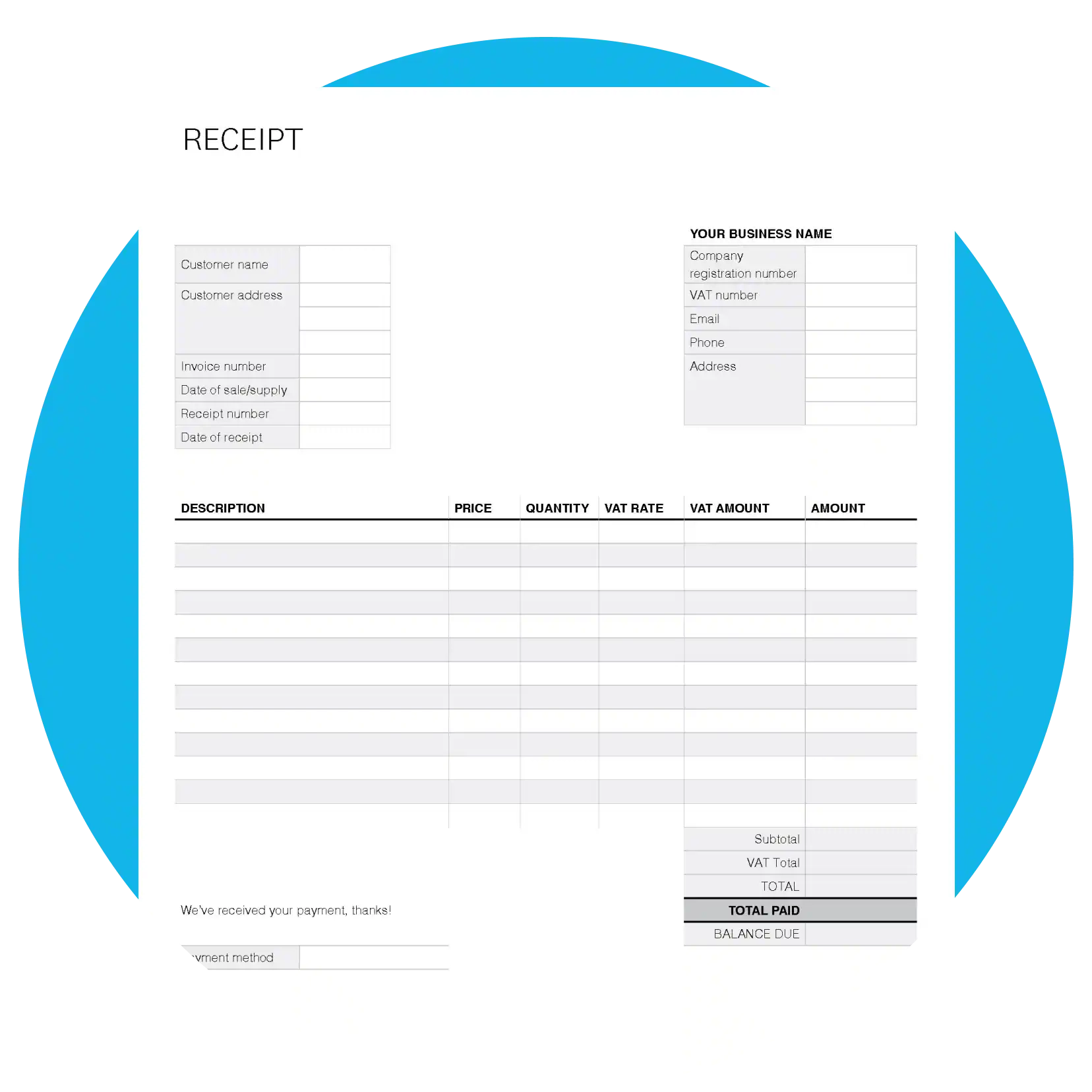 Free Receipt Template Xero UK