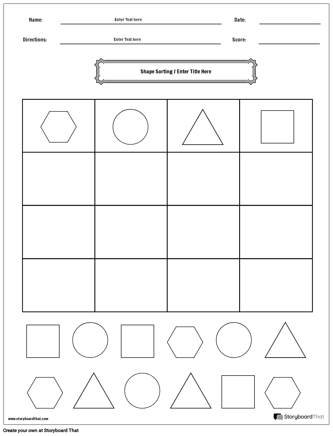 Free Printable Sorting Worksheets