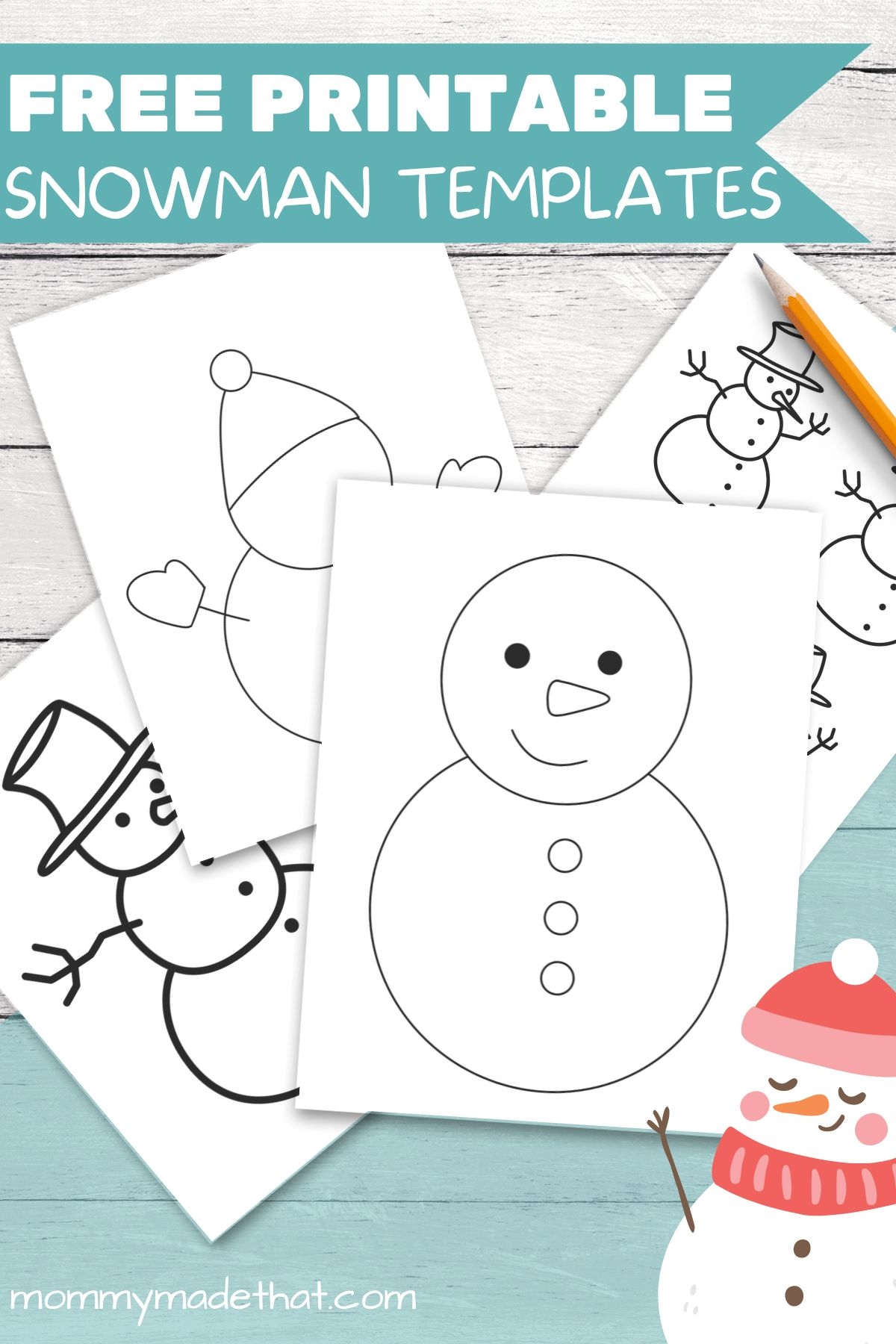 Snowman Template Printable Free