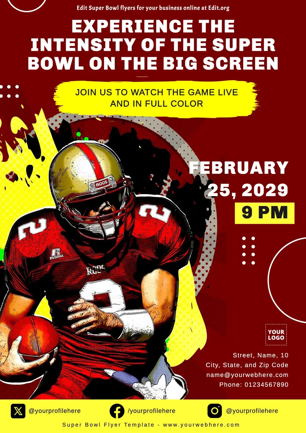 Free Printable Super Bowl Party Invitations Templates Free