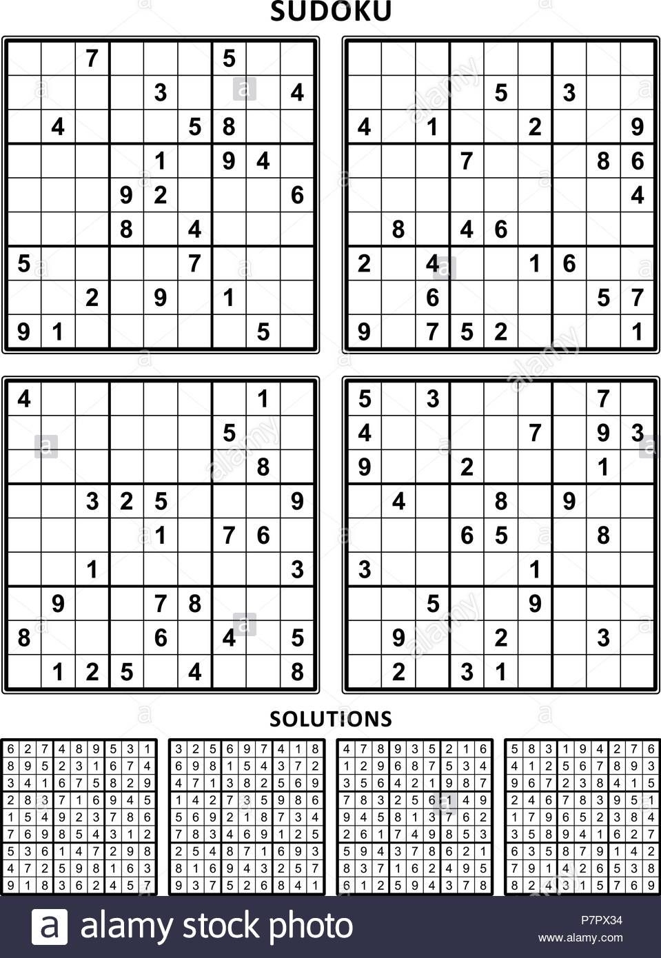 Free Very Easy Sudoku Printable 4 Per Page Download Free Very 