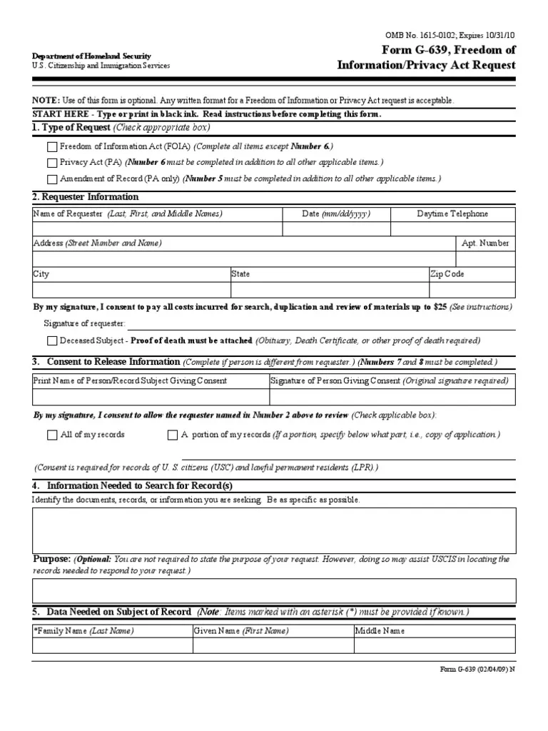 G 639 PDF Notary Public Freedom Of Information Act United 