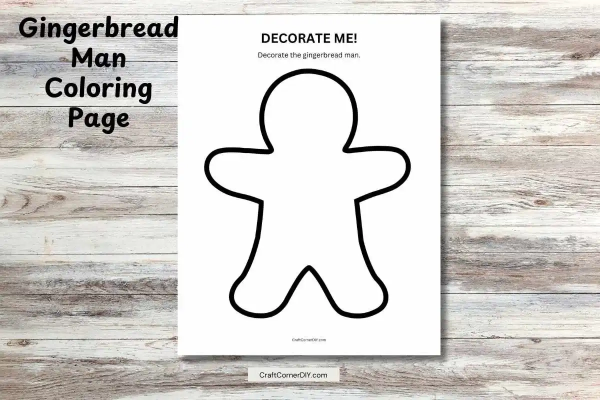 Full Page Printable Gingerbread Man Template