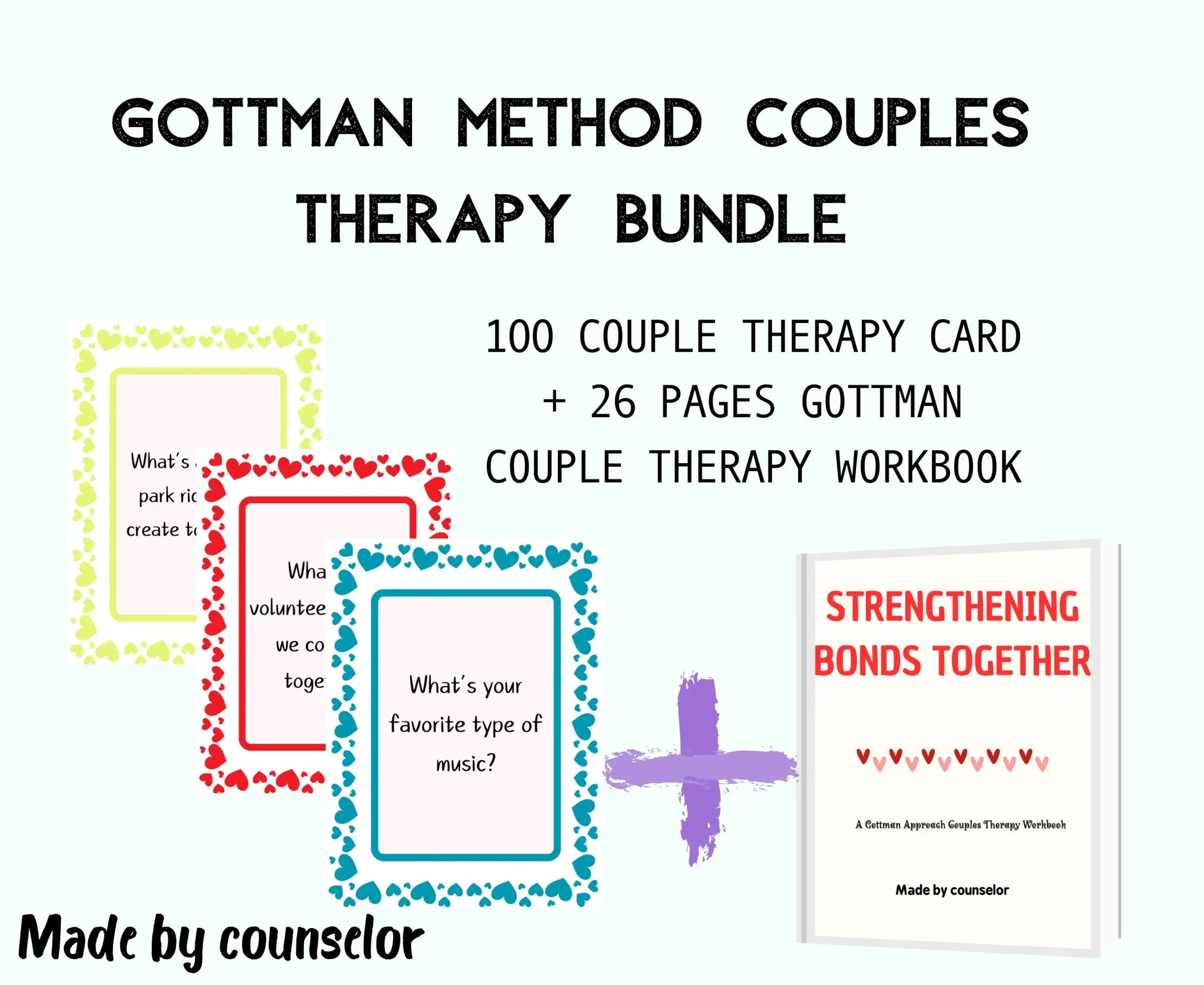 GOTTMAN 100 Couples Therapy Couples Therapy Bundle Gottman 