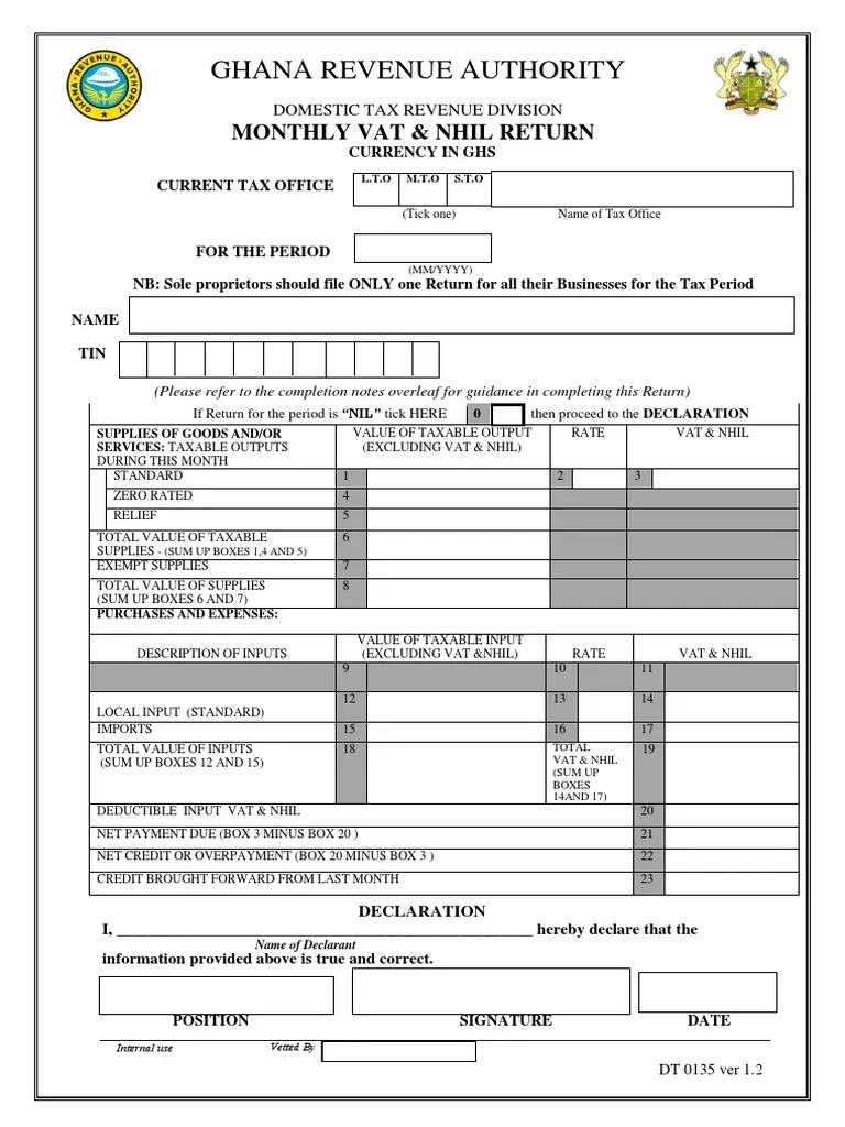 Gra Nhil Return PDF Value Added Tax Services Economics 