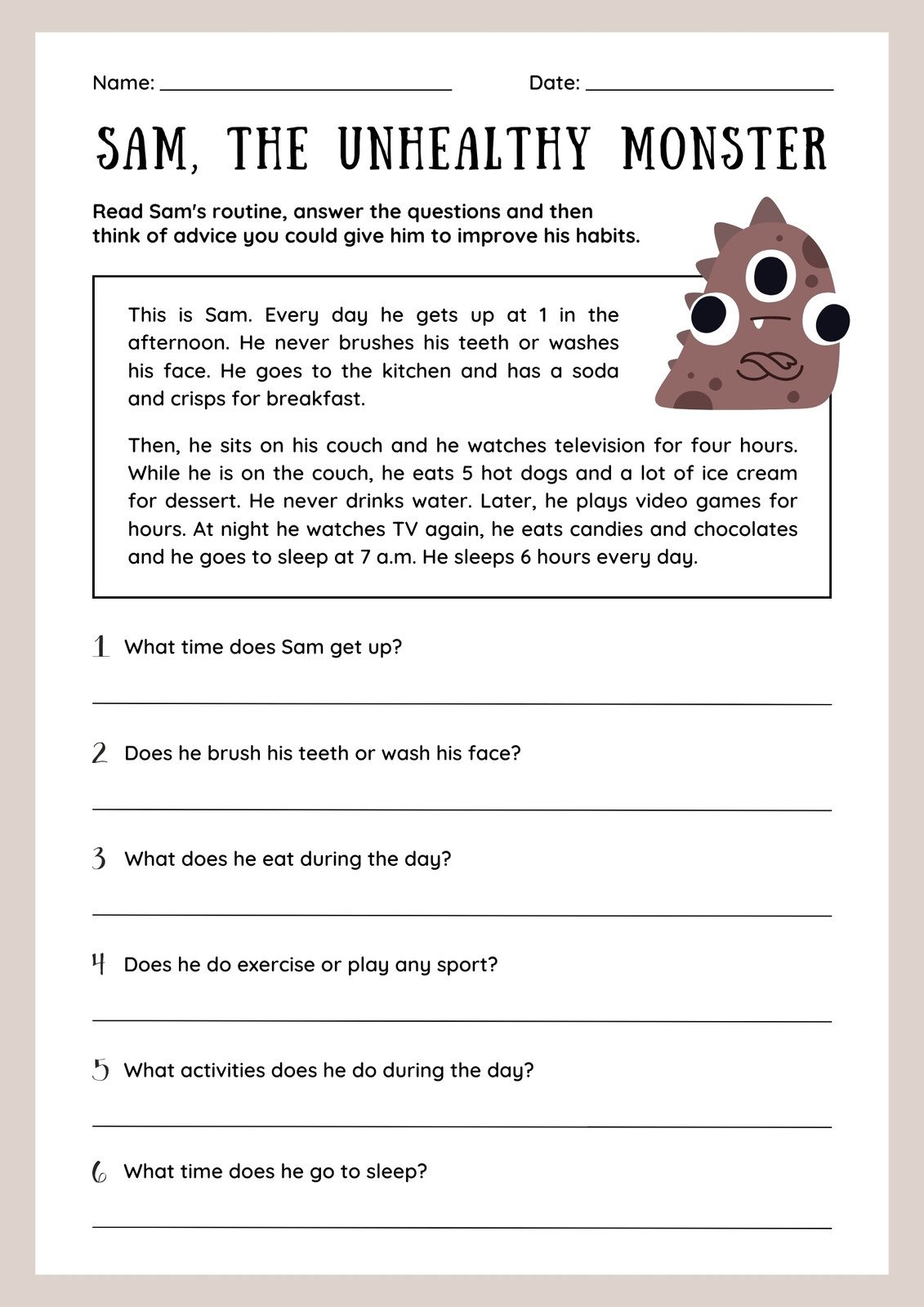Grade 3 Reading Comprehension Exercises Worsheets Library 