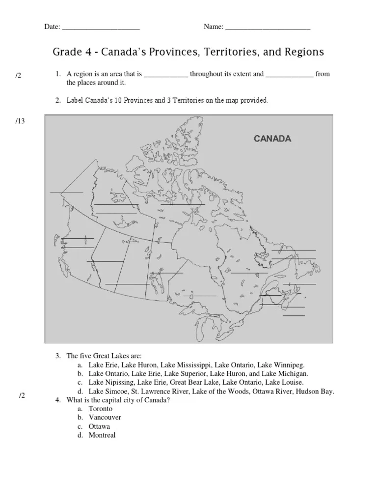 Grade 4 Social Studies Test PDF