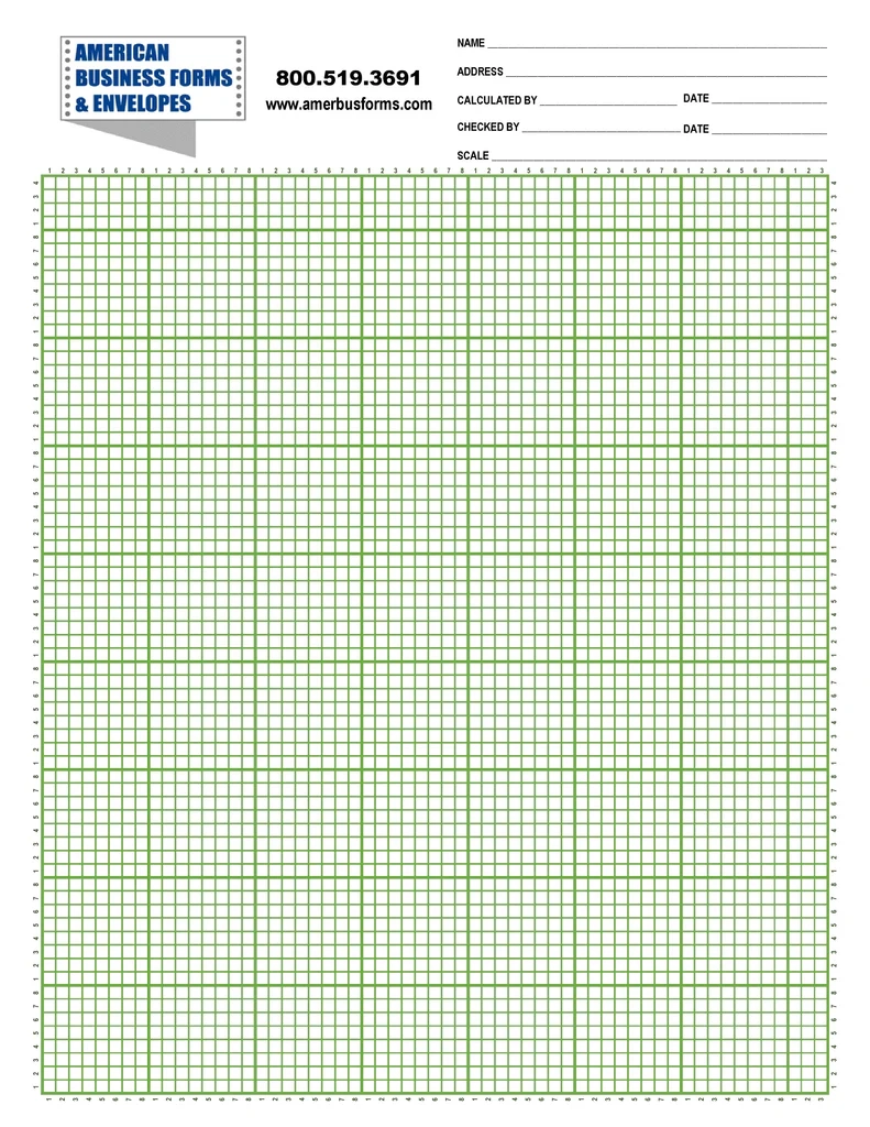 GRAPH PAPER 8 5in X 11in American Business Forms amp Envelopes