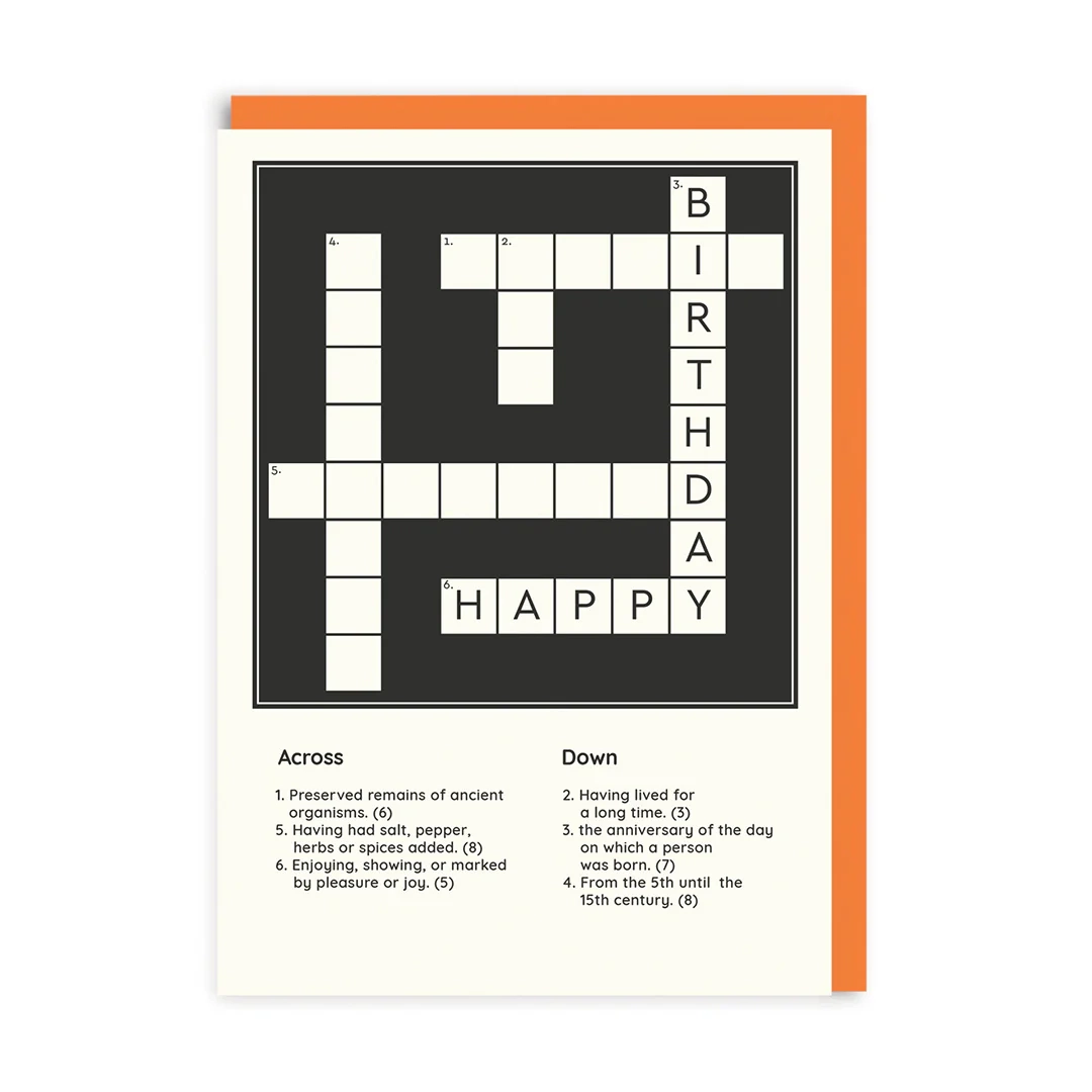 Happy Birthday Crossword Greeting Card Ohh Deer Wholesale