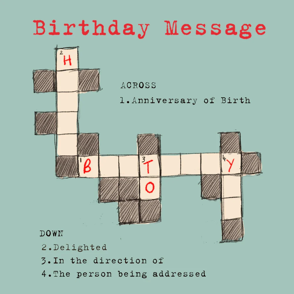 Happy Birthday Crossword Greetings Card Poet amp Painter