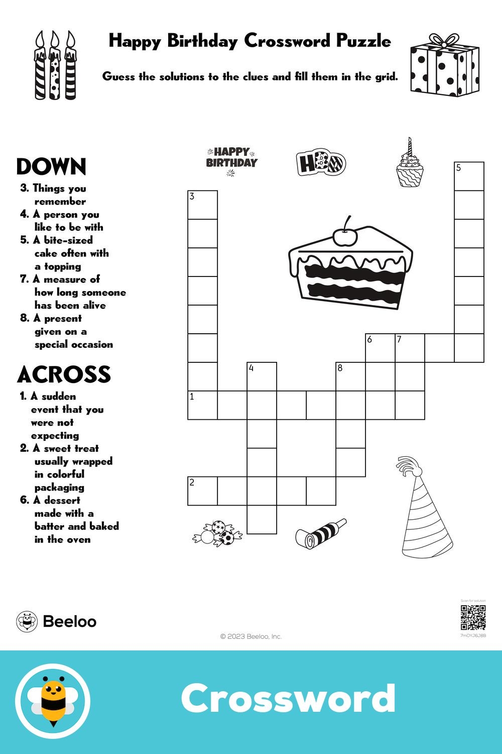 Happy Birthday Crossword Puzzle