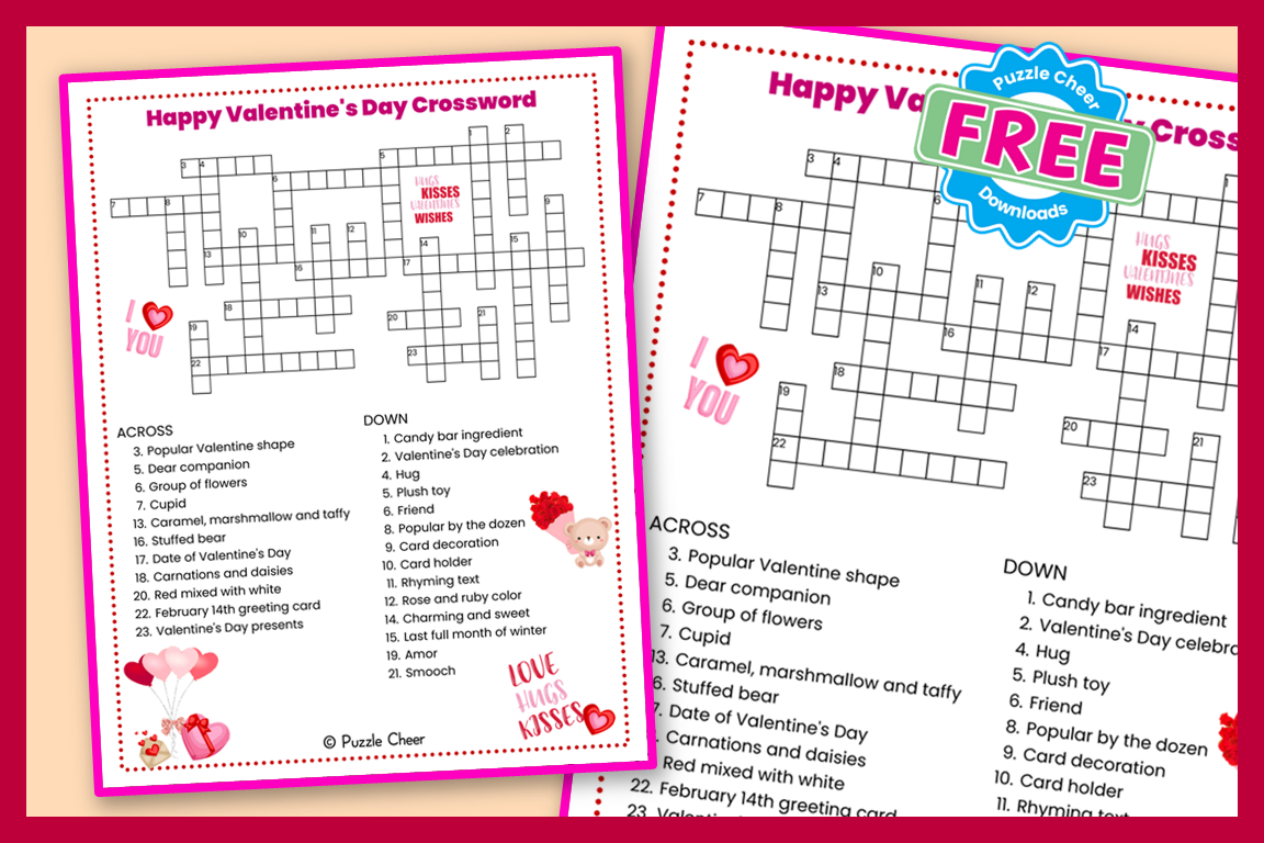 Free Printable Valentine Crossword