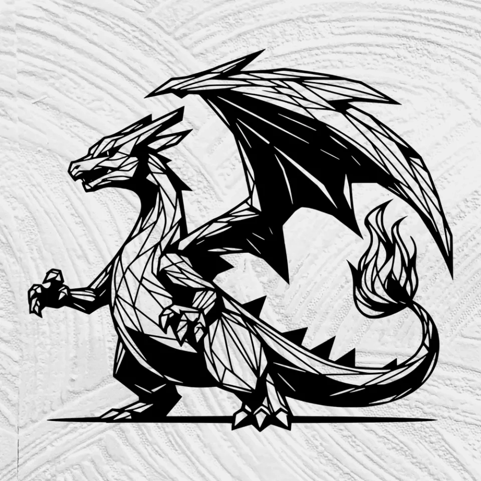 Hard Line Art Charizard By The Line Art Guy Download Free STL 