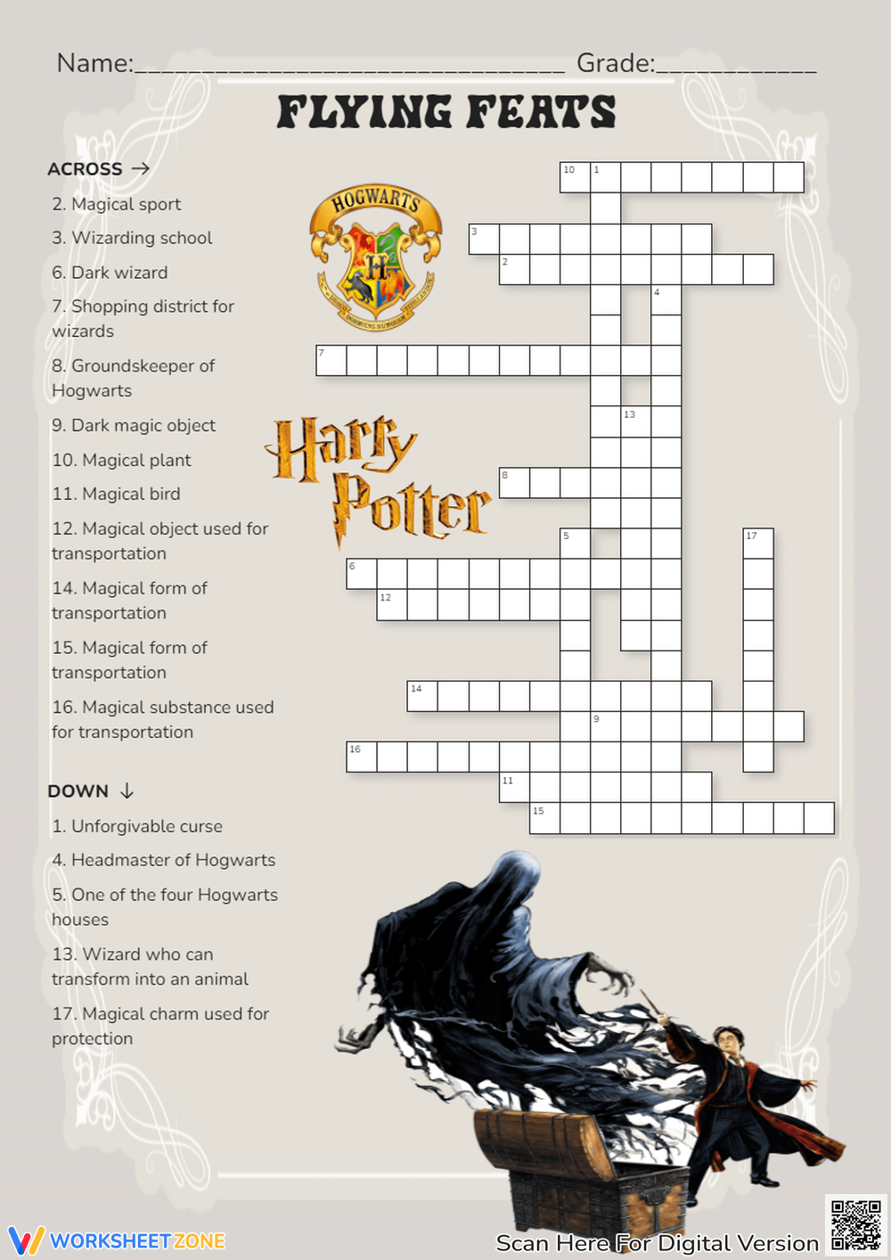 Free Printable Harry Potter Crossword Puzzles