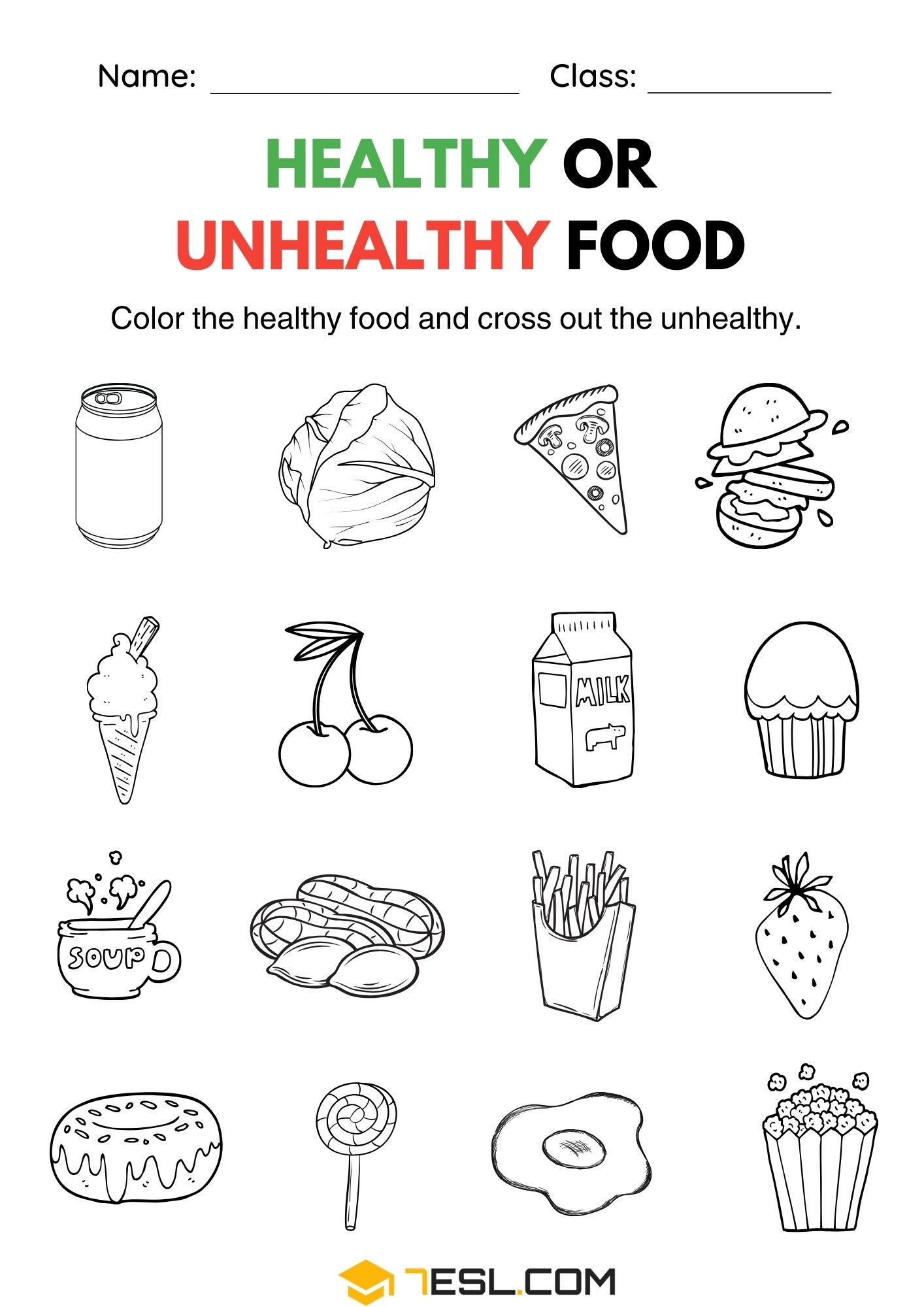 Free Printable Healthy Eating Worksheets