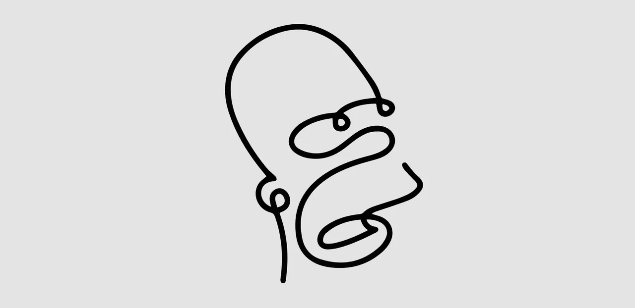 Homer Simpson Line Art By LeTTDesign Download Free STL Model 