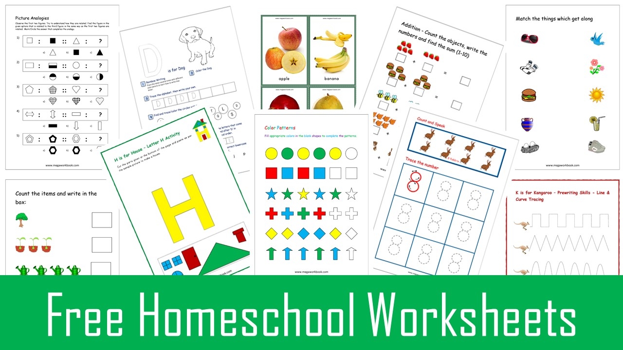 Homeschool Worksheets Free Homeschool Worksheets Kindergarten 