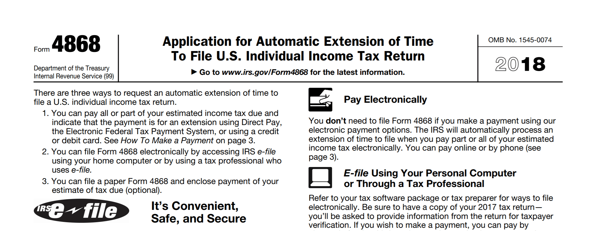 What Is Irs Form 4868