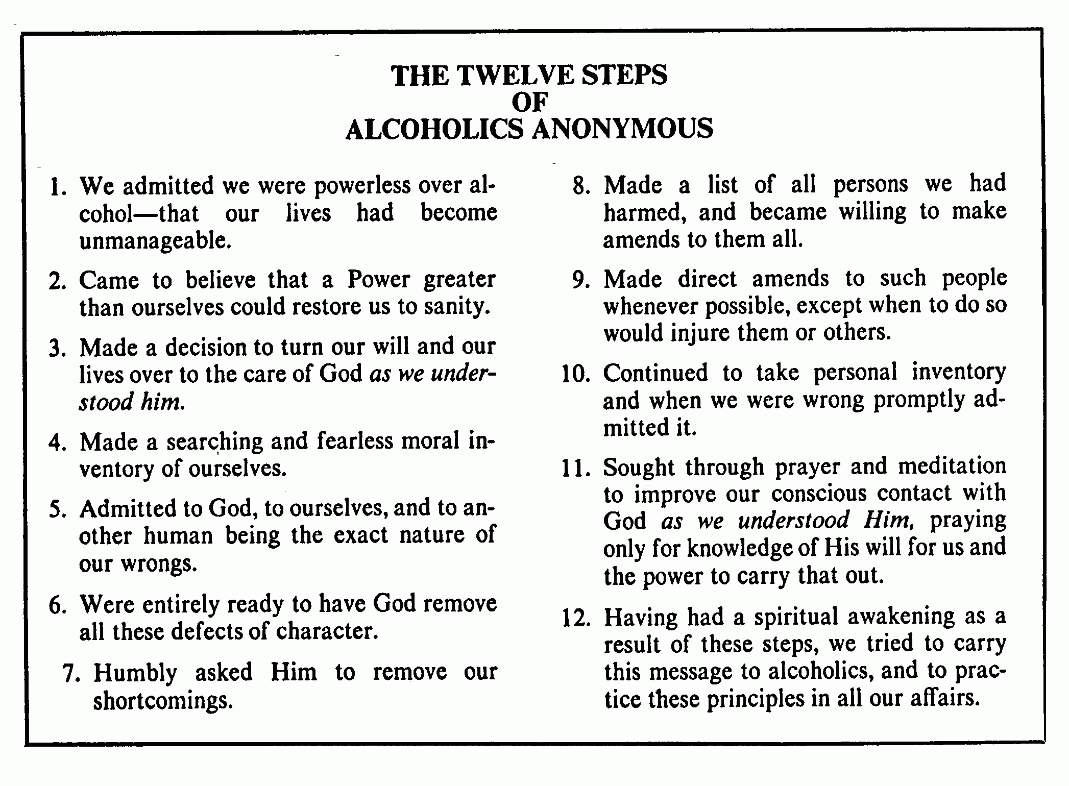 How The Twelve Steps Of Alcoholics Anonymous Work For Me 12 STEP 