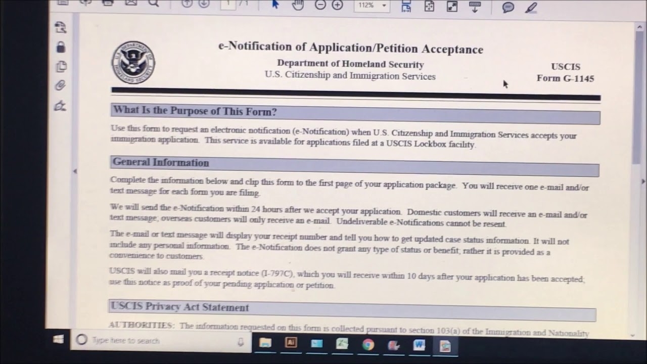 What Is Form G-1145 Uscis