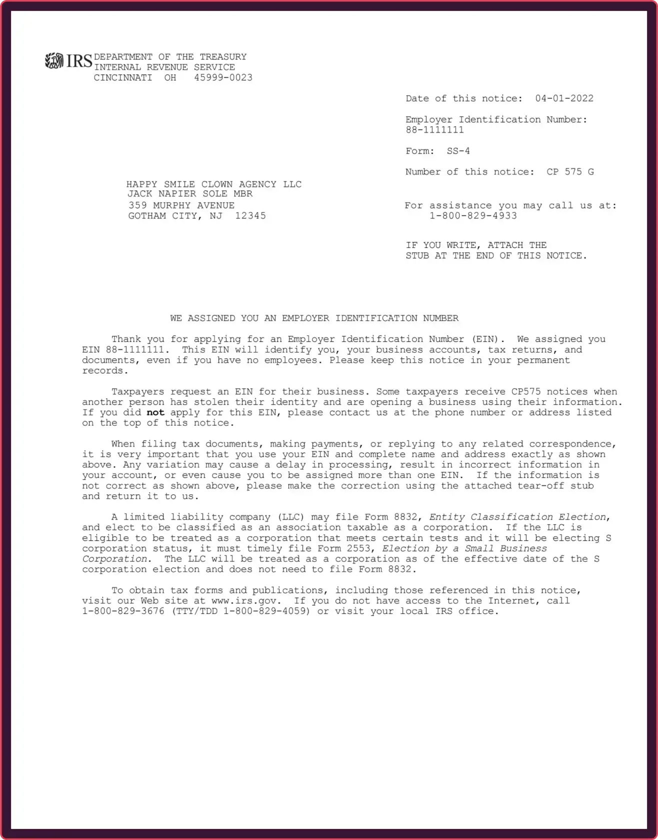 Irs Form Cp 575