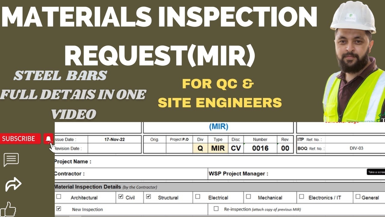 How To Submit Materials Inspection Request MIR Important Documents For MIR 