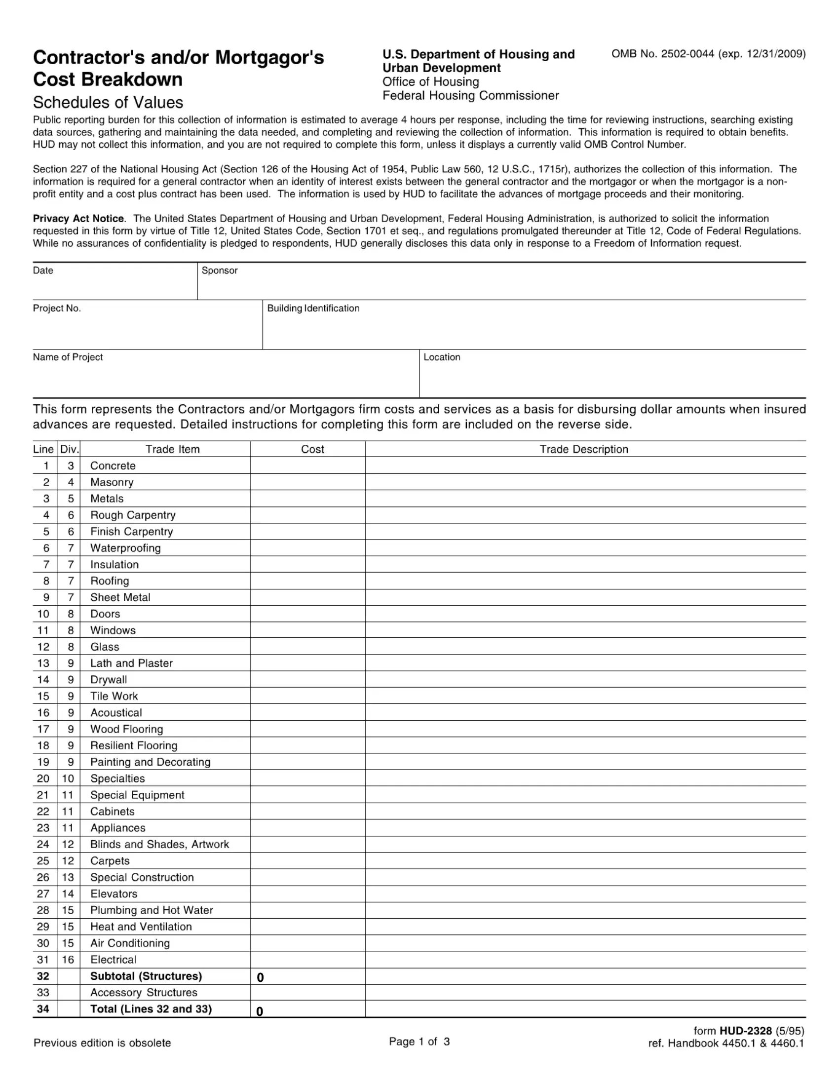 Hud 2328 Form Fill Out Printable PDF Forms Online