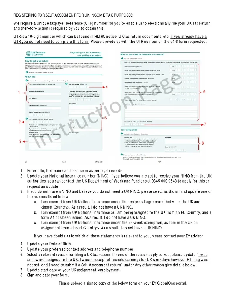 Inbound Paper SA1 Form With Instruction Signed PDF Taxes 