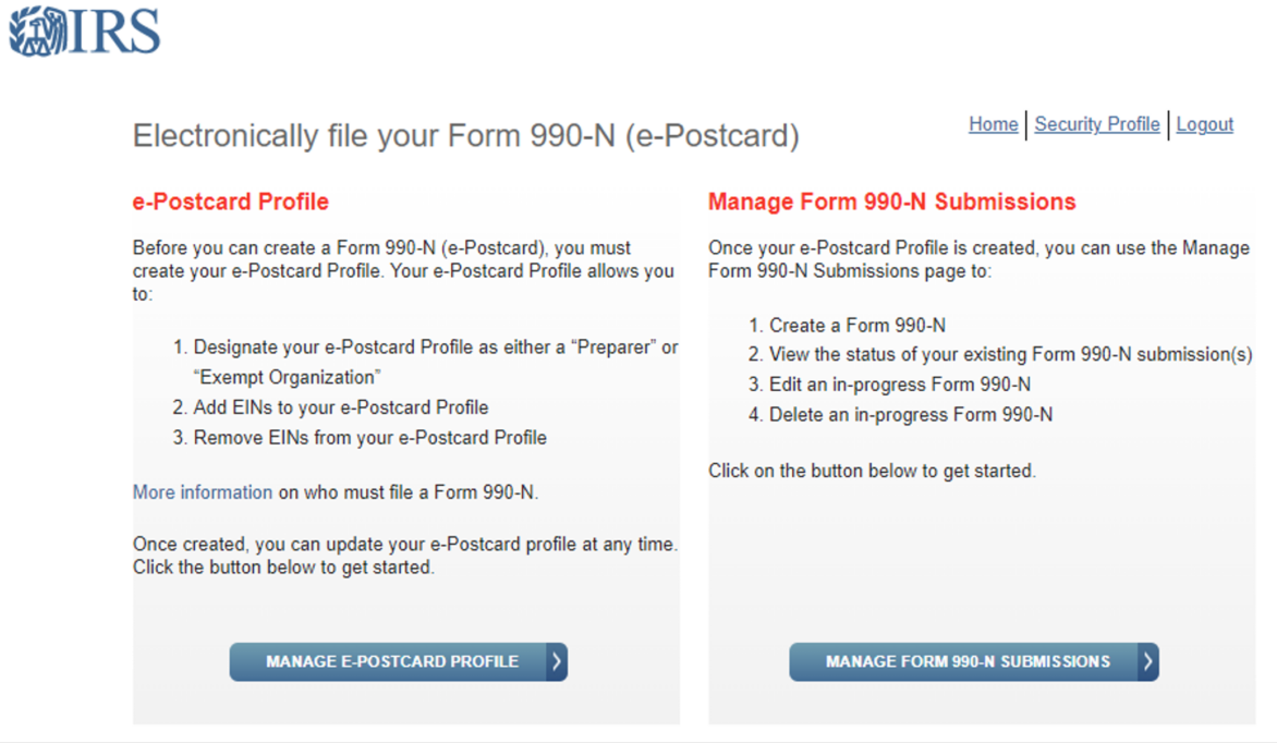 Instructions For Filing 990 N Returns Larson Gross