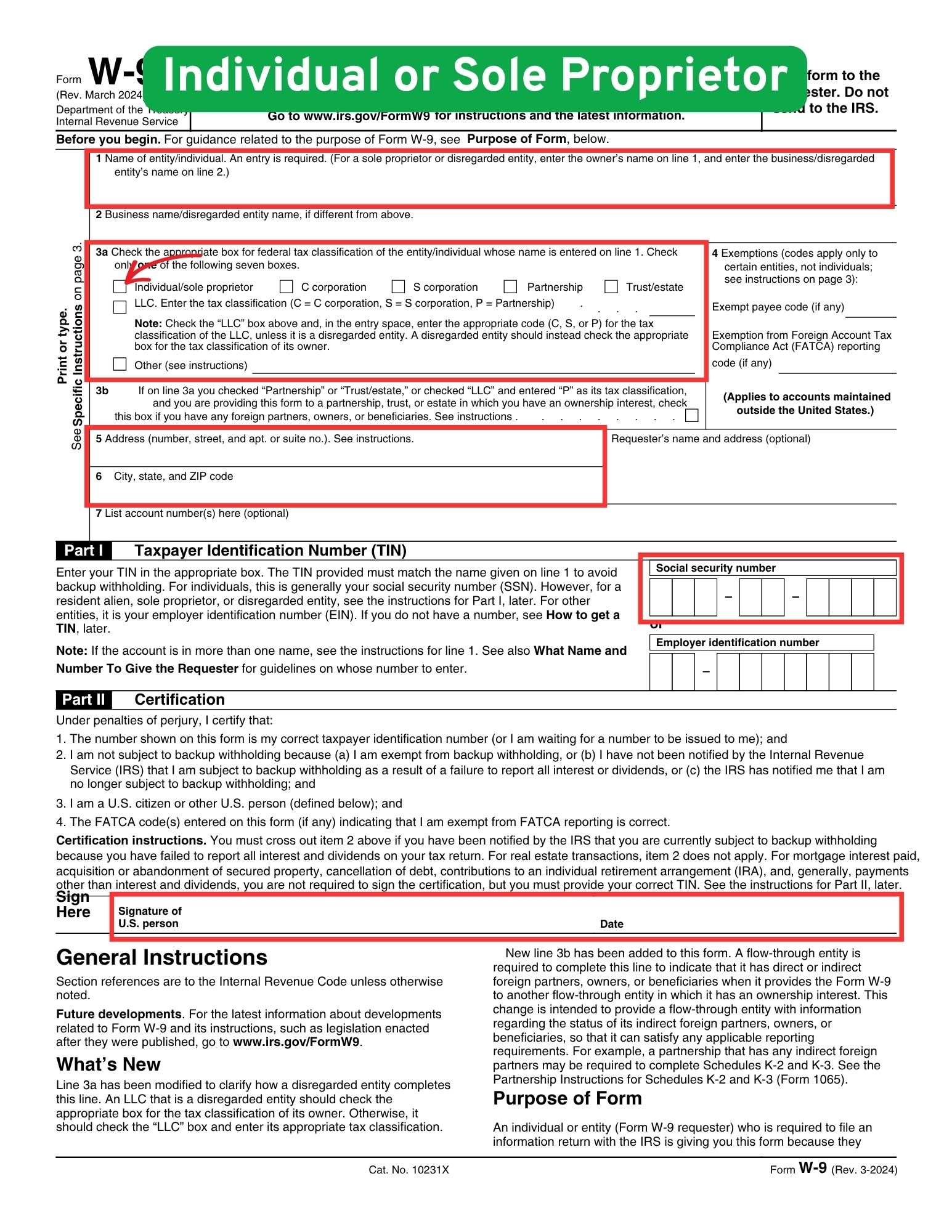 W-9 Form Page 3