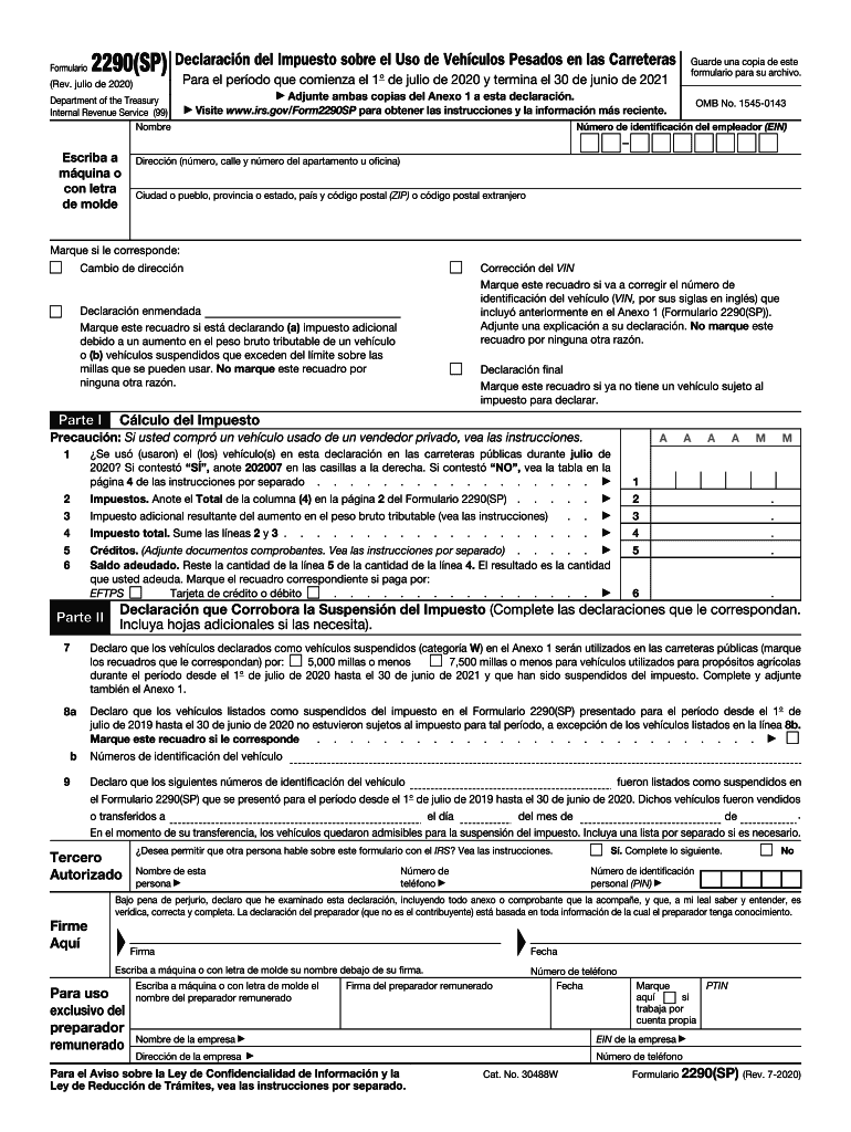 Irs 2290 Form Printable Online