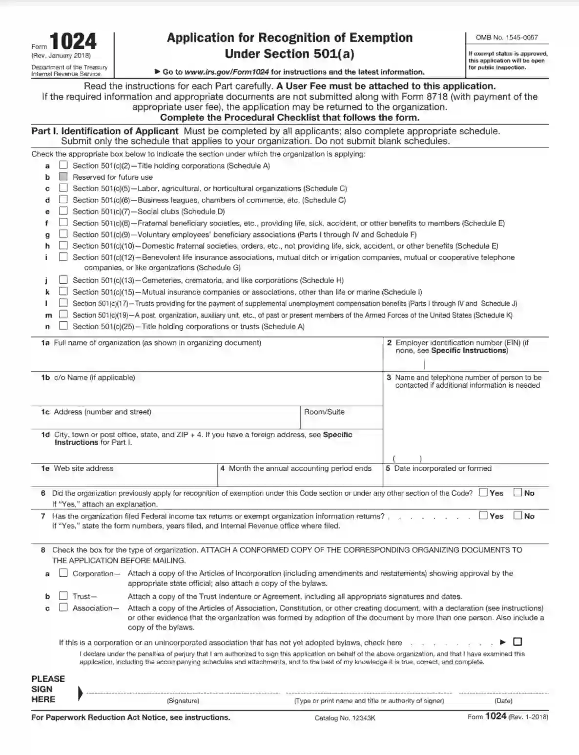 IRS Form 1024 Fill Out Printable PDF Forms Online
