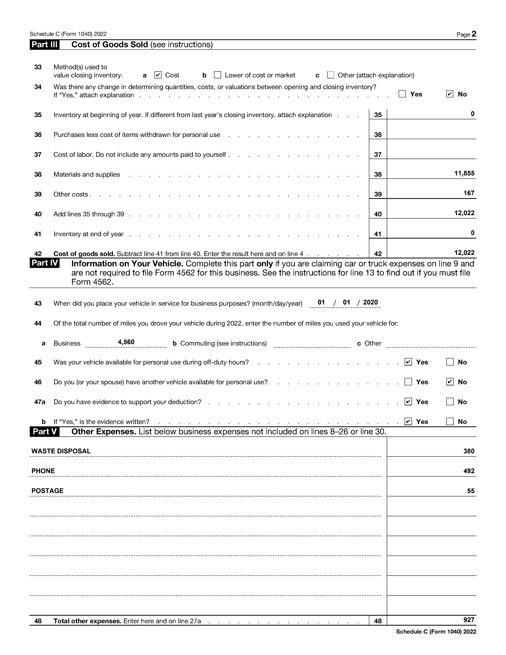 Irs Form 1040 Schedule C