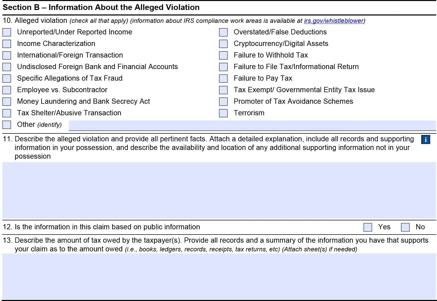 Irs Whistleblower Form 211