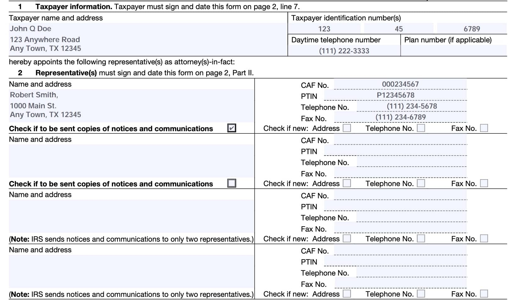IRS Form 2848 Instructions IRS Power Of Attorney Form