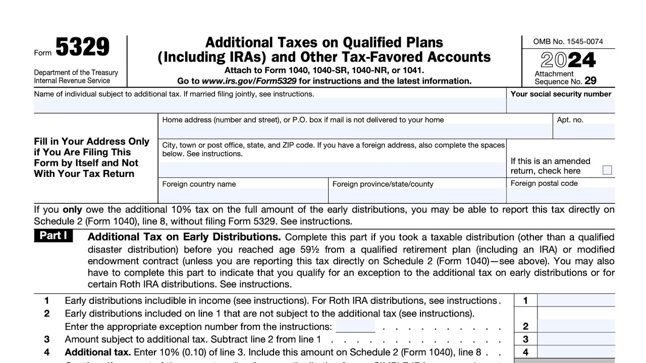IRS Form 5329 Walkthrough Additional Taxes 