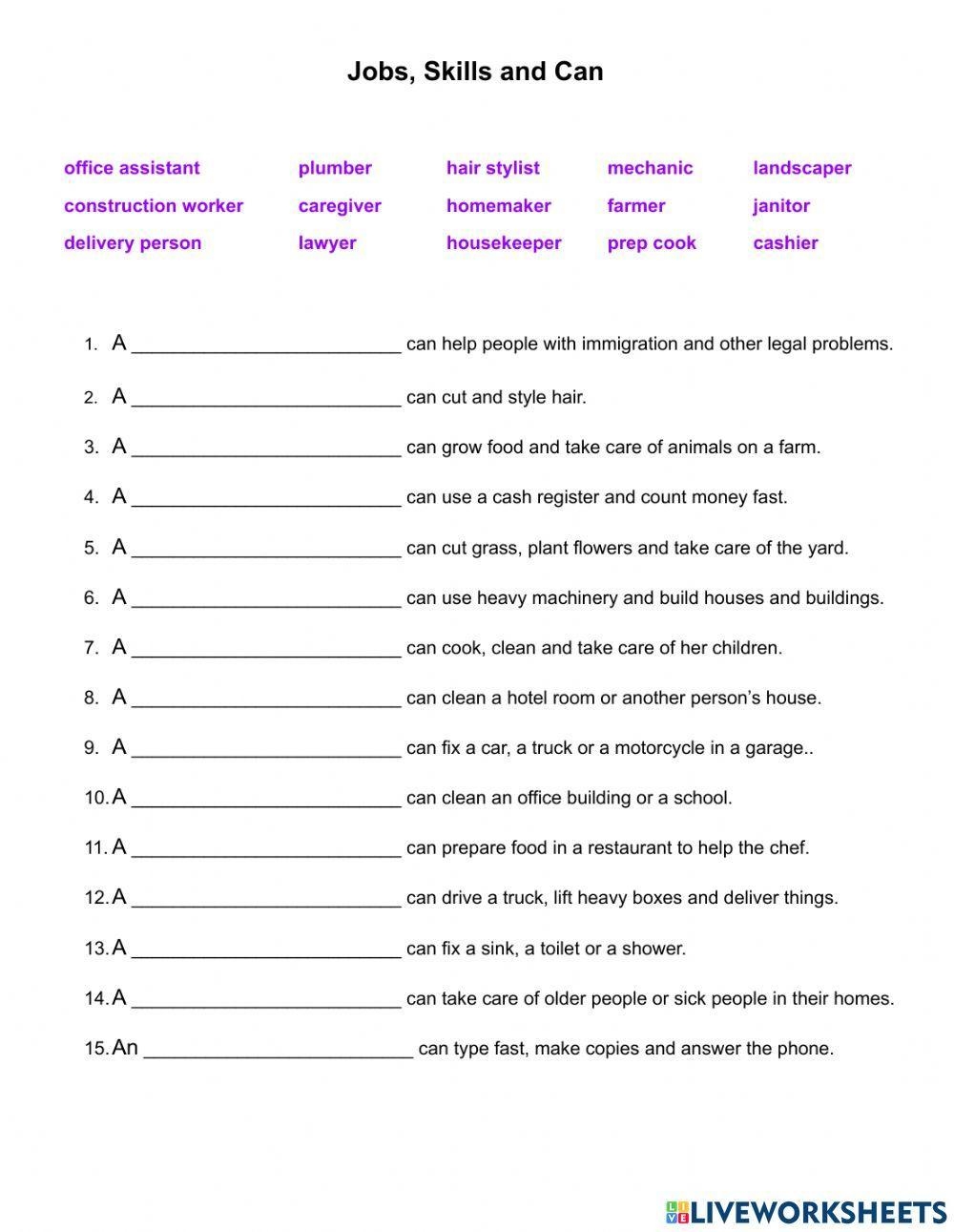 Job Skills And Can Lisa Walker Worksheets Library