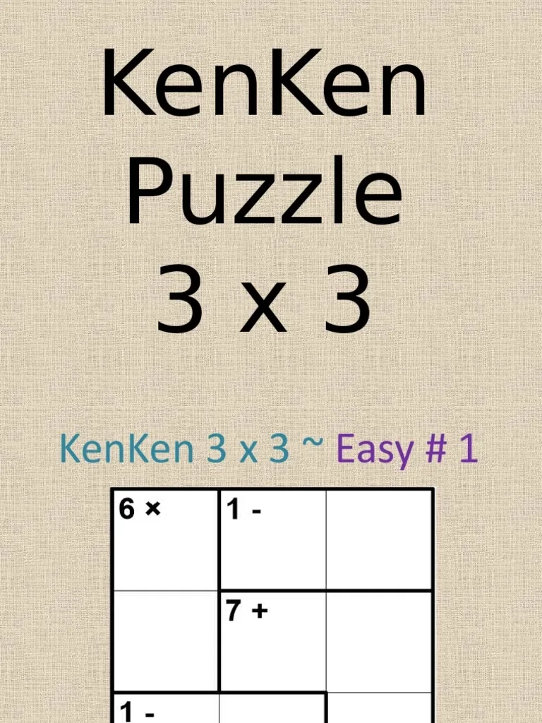 KenKen 3x3 Easy PDF Teaching Methods amp Materials Art